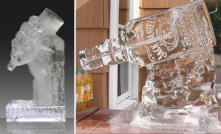 Hand Bottle and Jack Daniels Ice Luge
